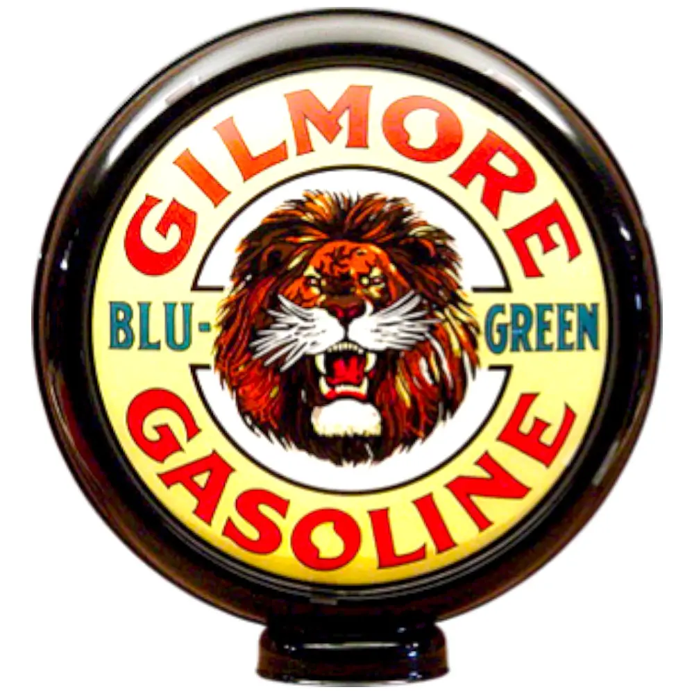 Glimore Gasoline Blu Green Lighted Globe Gas Pump Topper 1