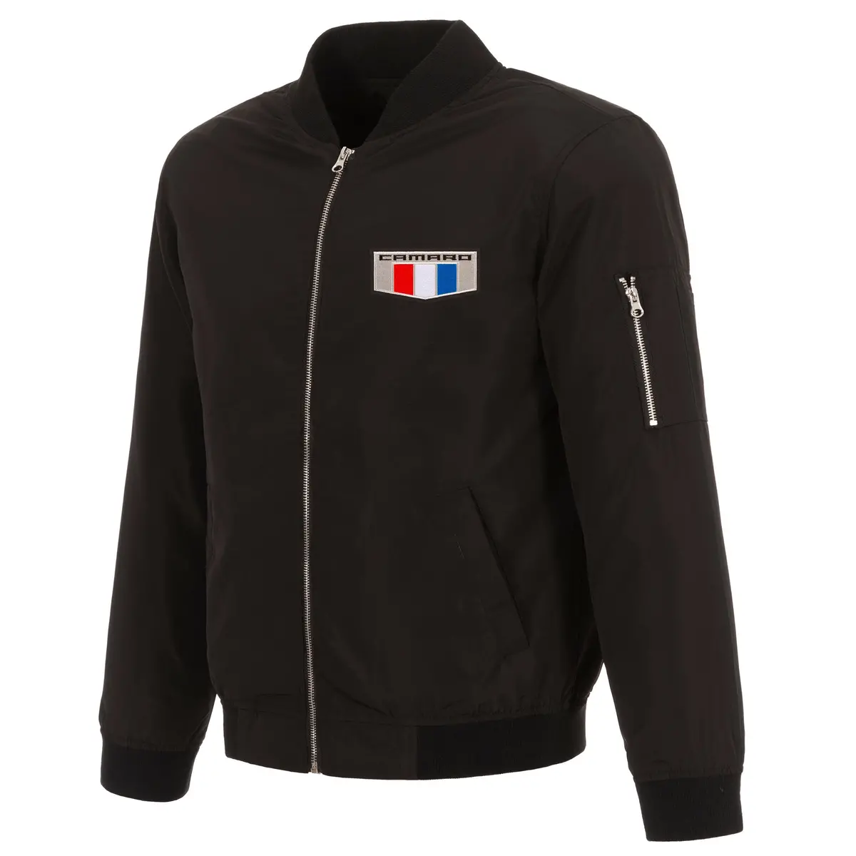 Camaro Black Nylon Bomber Jacket 1