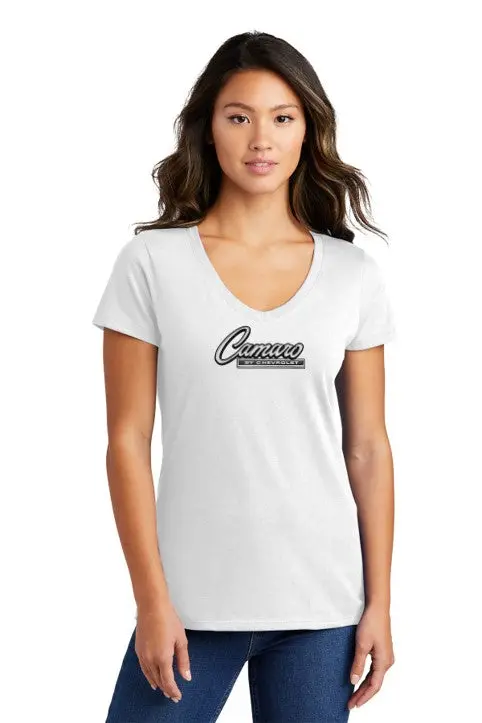 Camaro By Chevrolet Ladies V-Neck T-Shirt 13