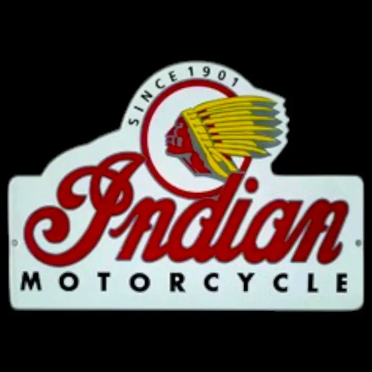 Indian Motorcycles Monument Die Cut Porcelain Vintage Metal Sign 1