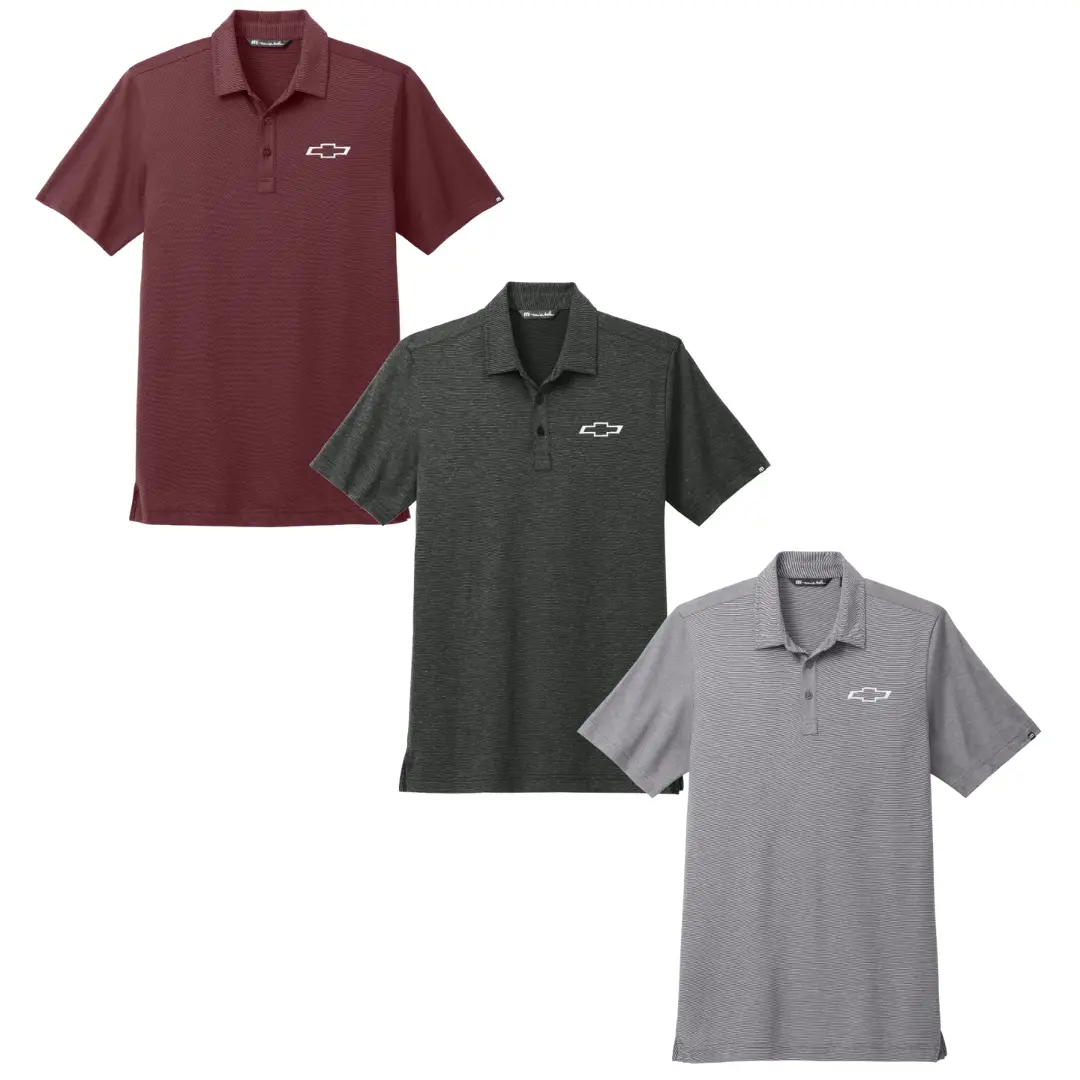 Chevy Bowtie Travismathew Sunnyvale Polo - Black, Grey, And Red 1