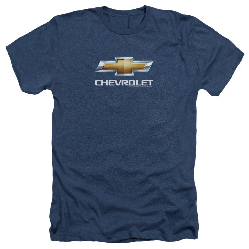Chevy Bowtie Stacked-Adult Regular Fit Heather Short Sleeve 1
