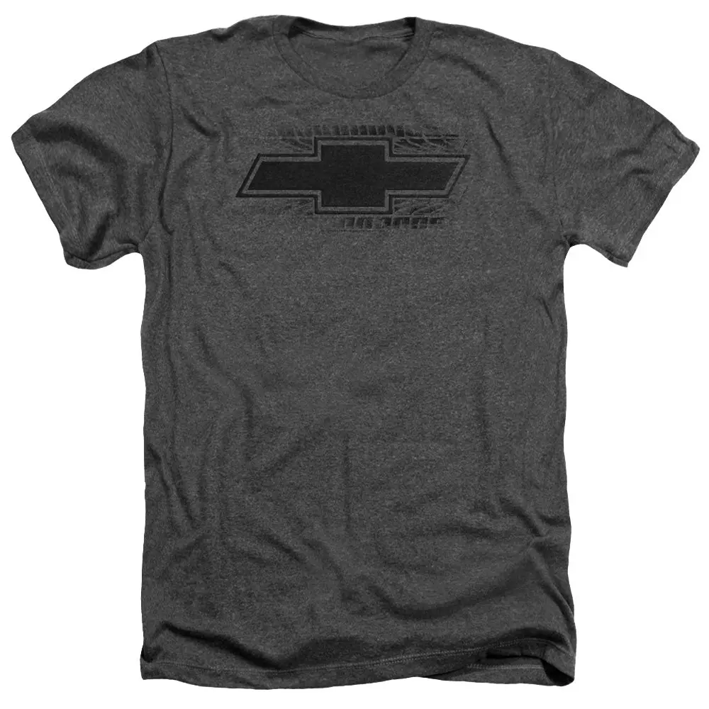 Chevrolet Bowtie Burnout-Adult Regular Fit Heather Short Sleeve-Charcoal 1
