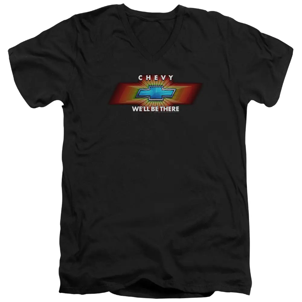 Chevrolet We'll Be There Tv Spot-Adult Slim Fit V Neck Cotton-Black 1