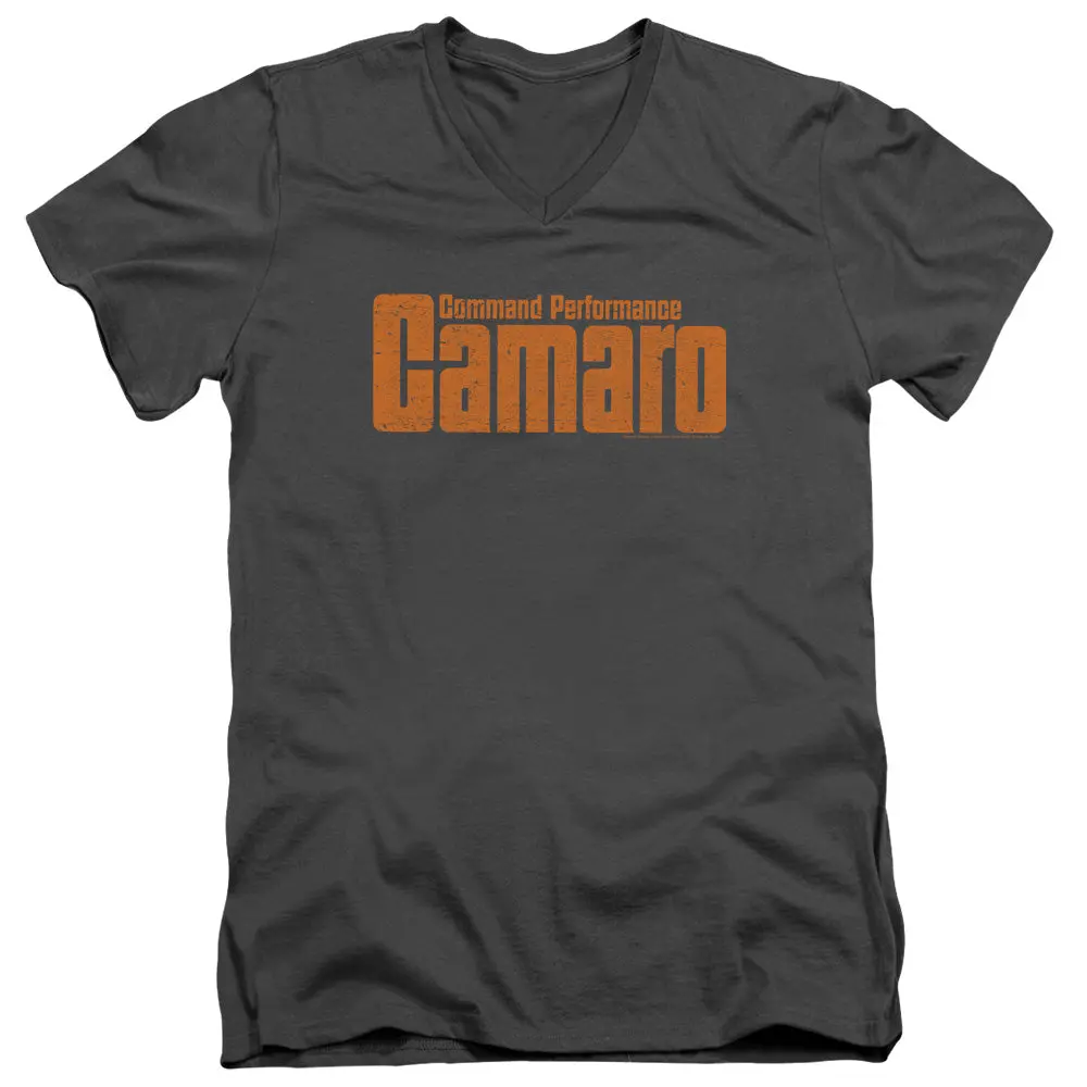 Chevrolet Camaro Command Performance-Adult Slim Fit V Neck Cotton-Charcoal 1