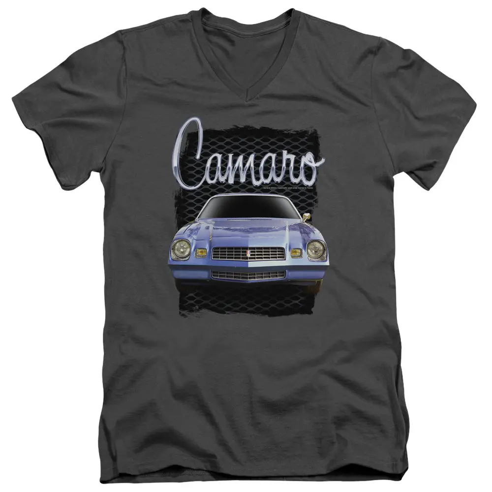 Chevrolet Camaro-Adult Slim Fit V Neck Cotton-Charcoal 1