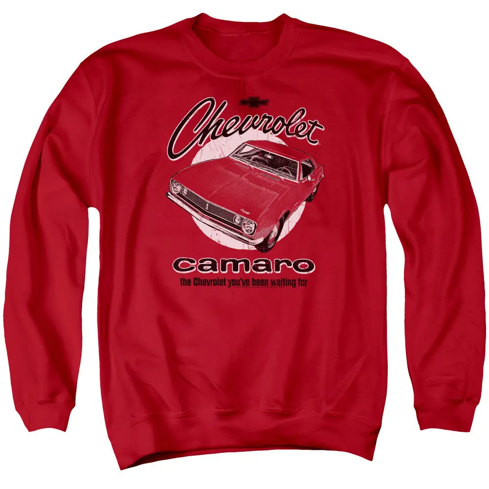 Chevrolet Retro Camaro-Adult Crewneck Sweatshirt-Red 1