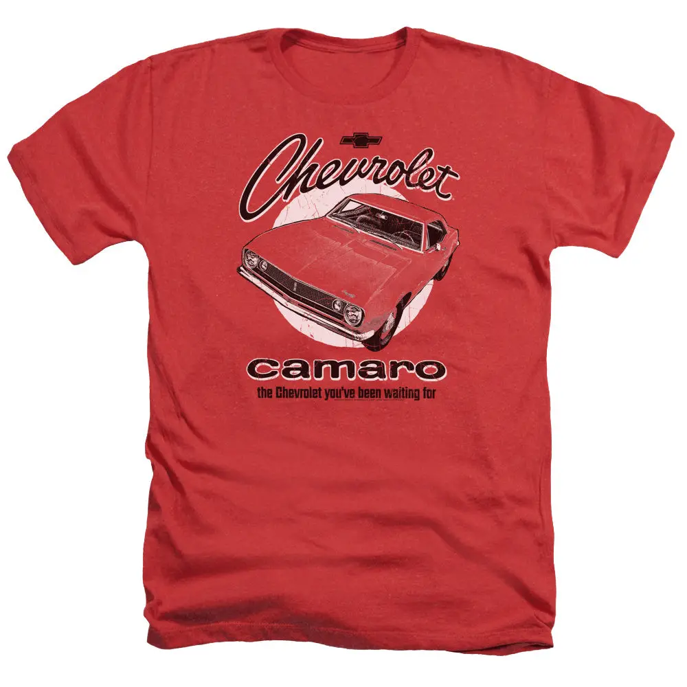 Chevrolet Retro Camaro-Adult Regular Fit Heather Short Sleeve-Red 1