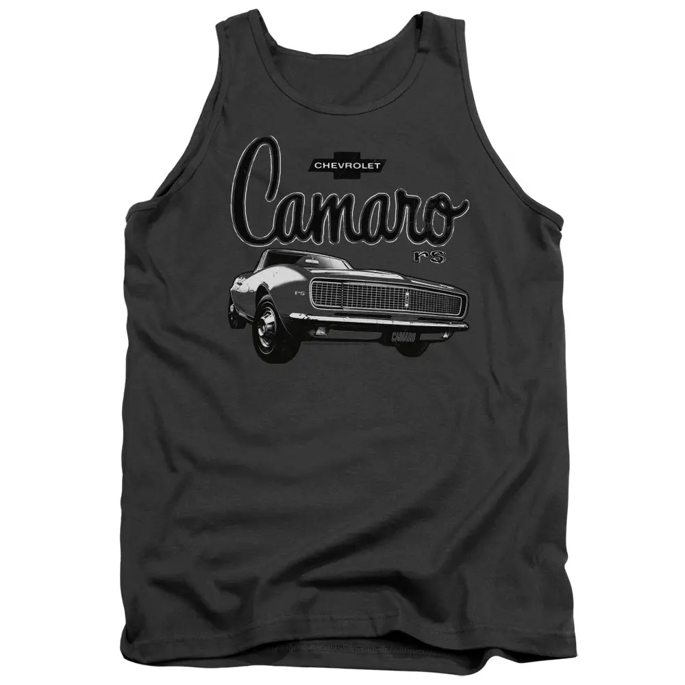 Chevrolet Camaro Script Car-Adult Tank Top-Charcoal 1
