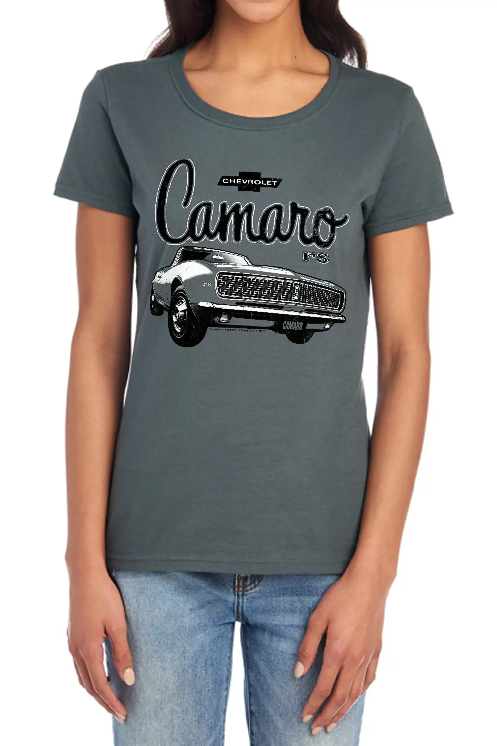 Chevrolet Camaro Script Car-Women's Short Sleeve-Charcoal 1