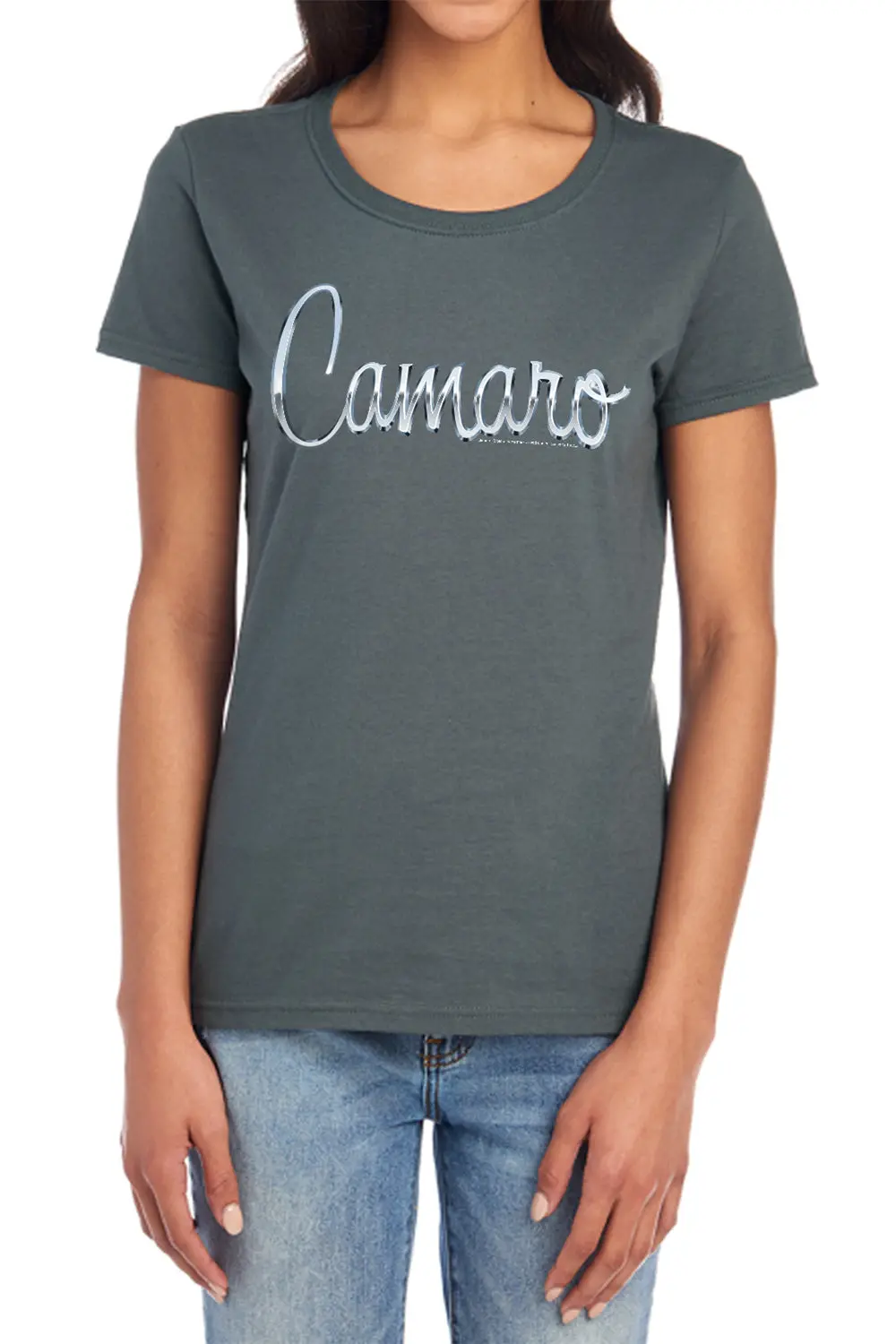 Chevrolet Classic Camaro Metal-Women's Short Sleeve-Charcoal 1