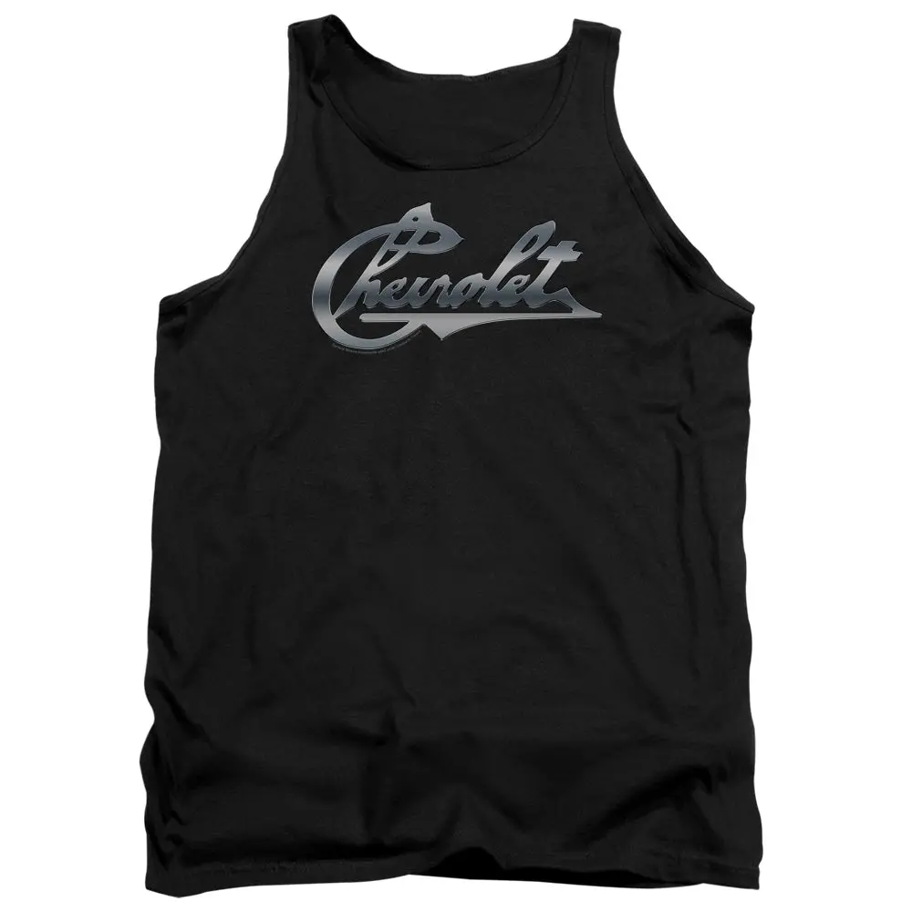 Chevrolet Chrome Vintage Chevy Bowtie-Adult Tank Top-Black 1