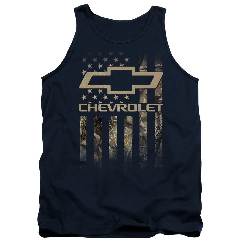 Chevrolet Camo Flag-Adult Tank Top-Navy 1