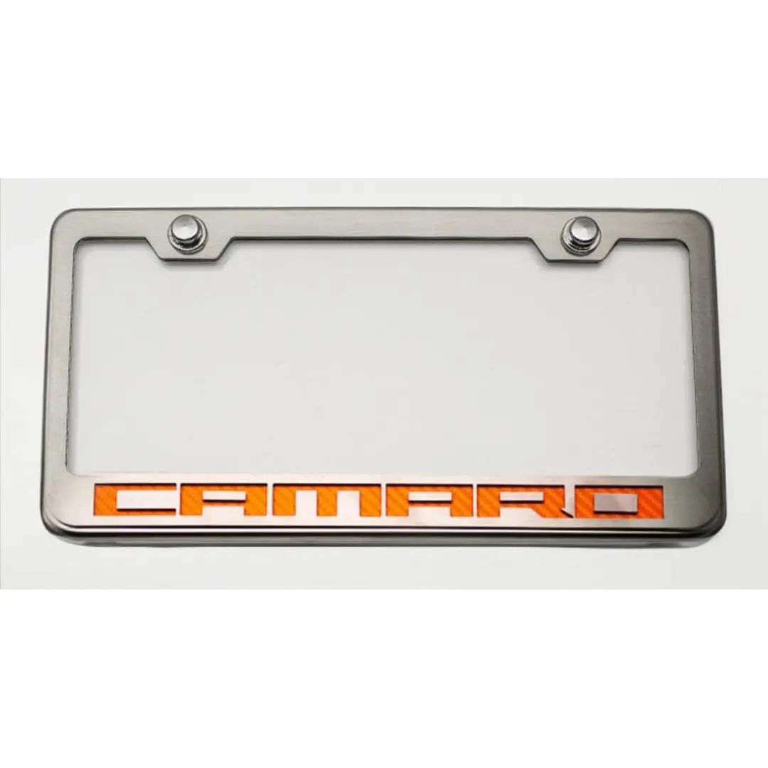 Camaro License Plate Frame With "Camaro" Lettering 4