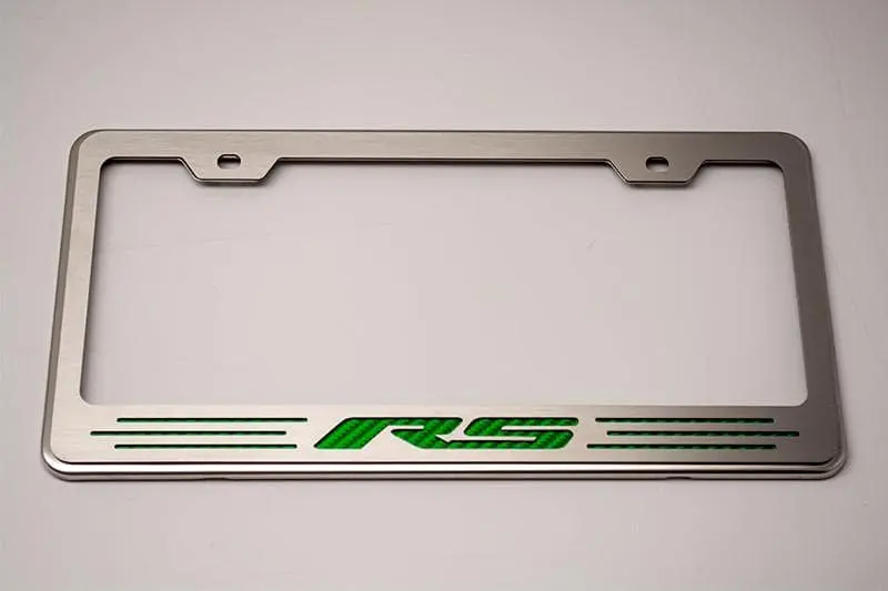 Camaro License Plate Frame With "Rs" Lettering 1