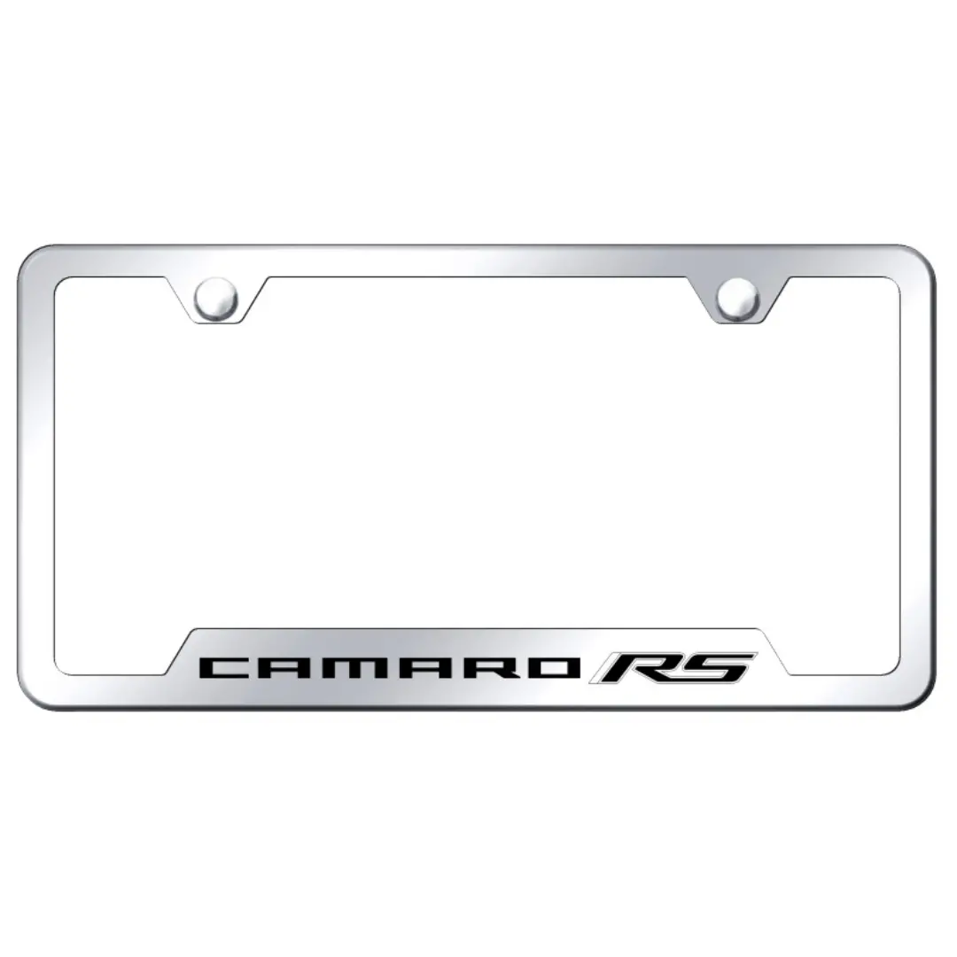 Camaro Rs Notched License Plate Frame - Mirrored 1