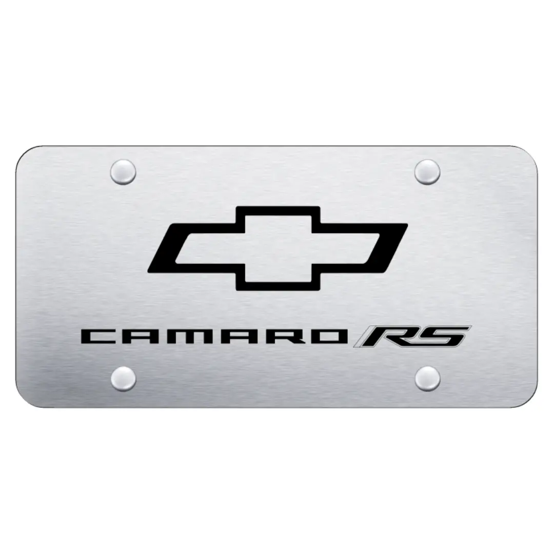 Camaro Rs License Plate - Laser Etched On Brushed Stainless Steel 1