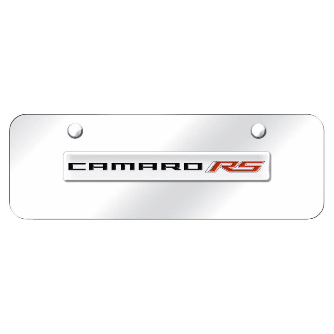 Camaro Rs Mini License Plate - Chrome On Chrome 1