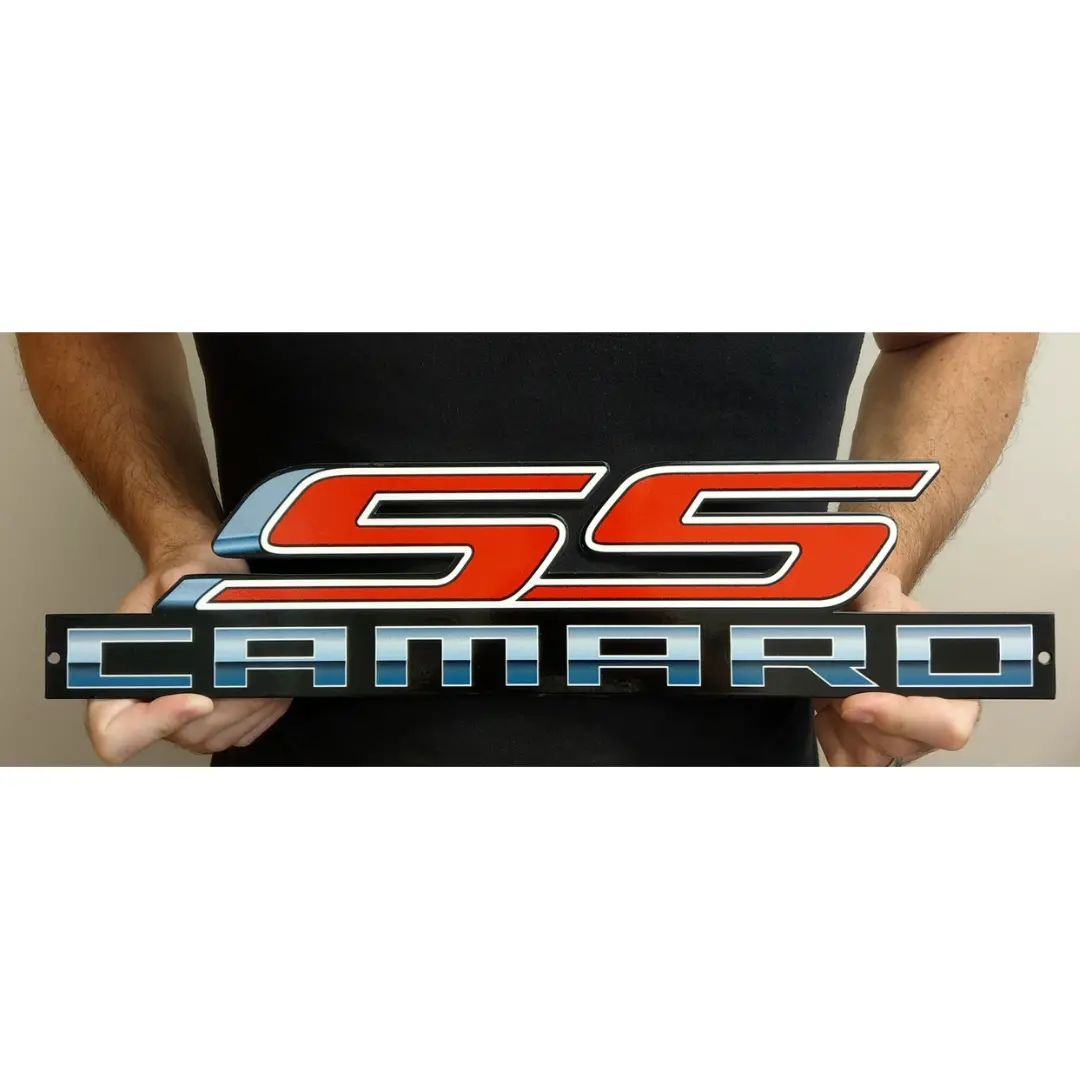 Camaro Ss Emblem With Script Steel Sign 1