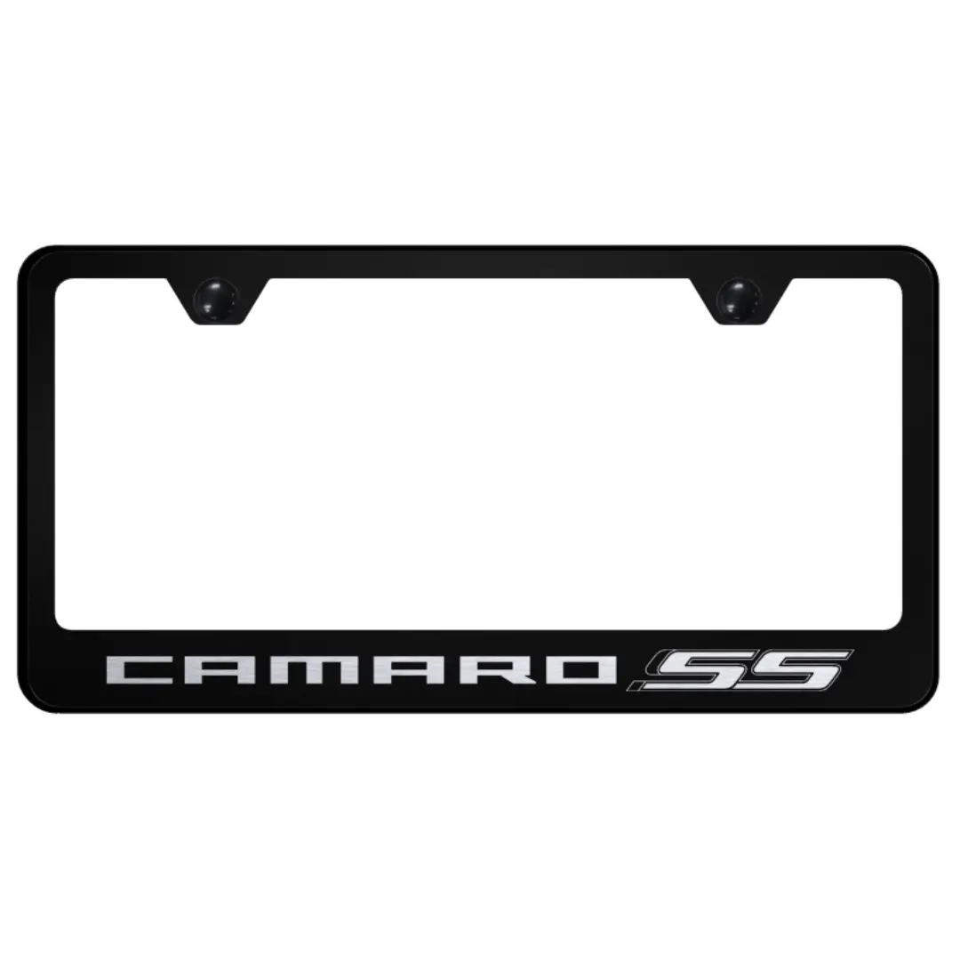 Camaro Ss License Plate Frame - Black Stainless Steel 1