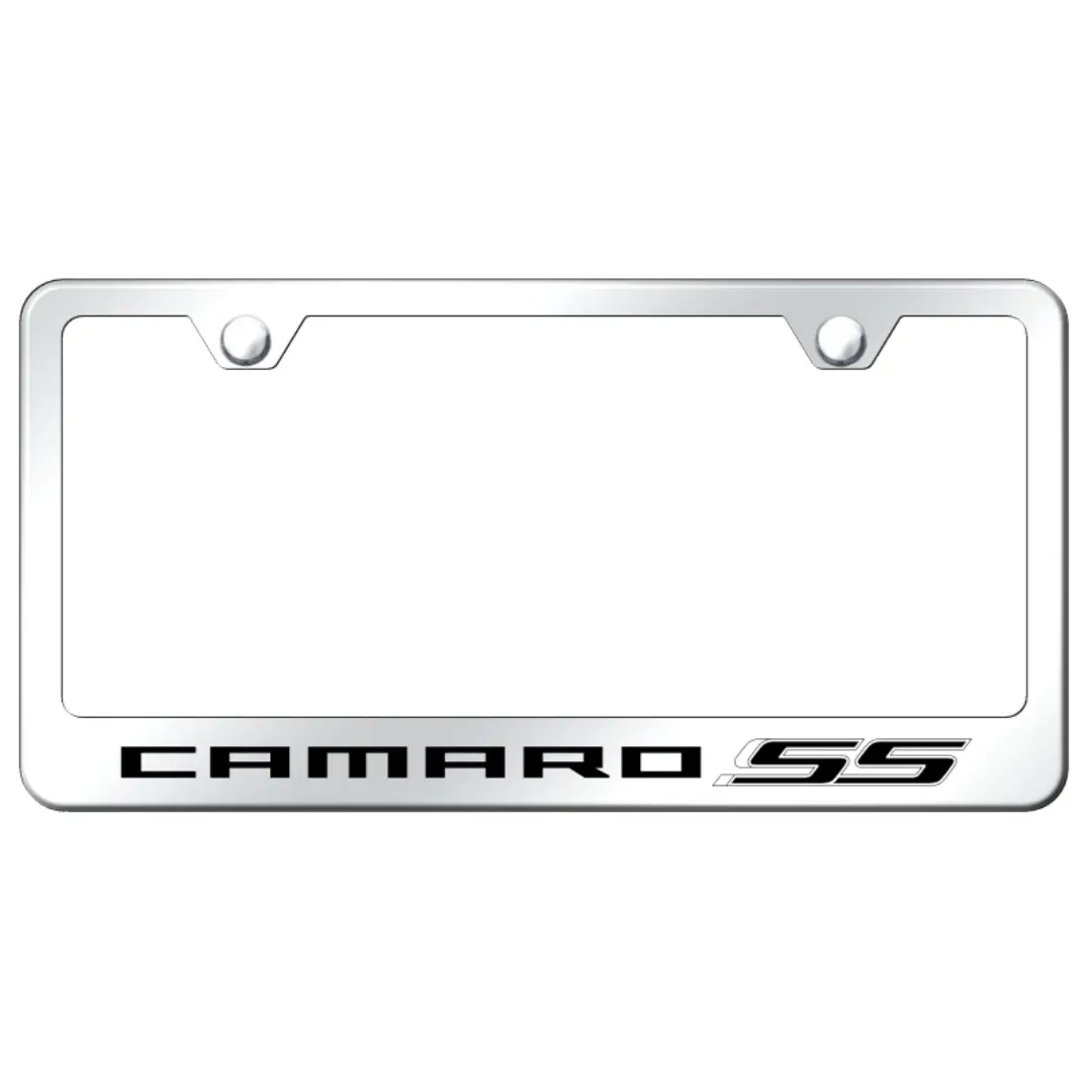 Camaro Ss License Plate Frame - Mirrored Stainless Steel 1