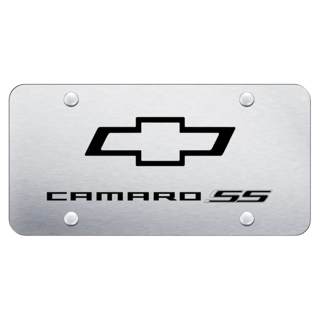 Camaro Ss License Plate - Laser Etched On Brushed Stainless Steel 1