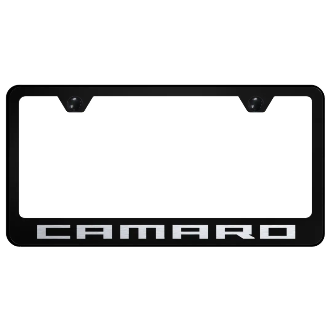 Camaro Script License Plate Frame - Black 1