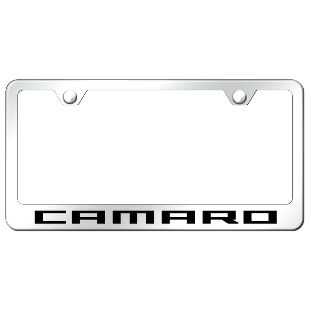 Camaro Script License Plate Frame - Mirrored 1
