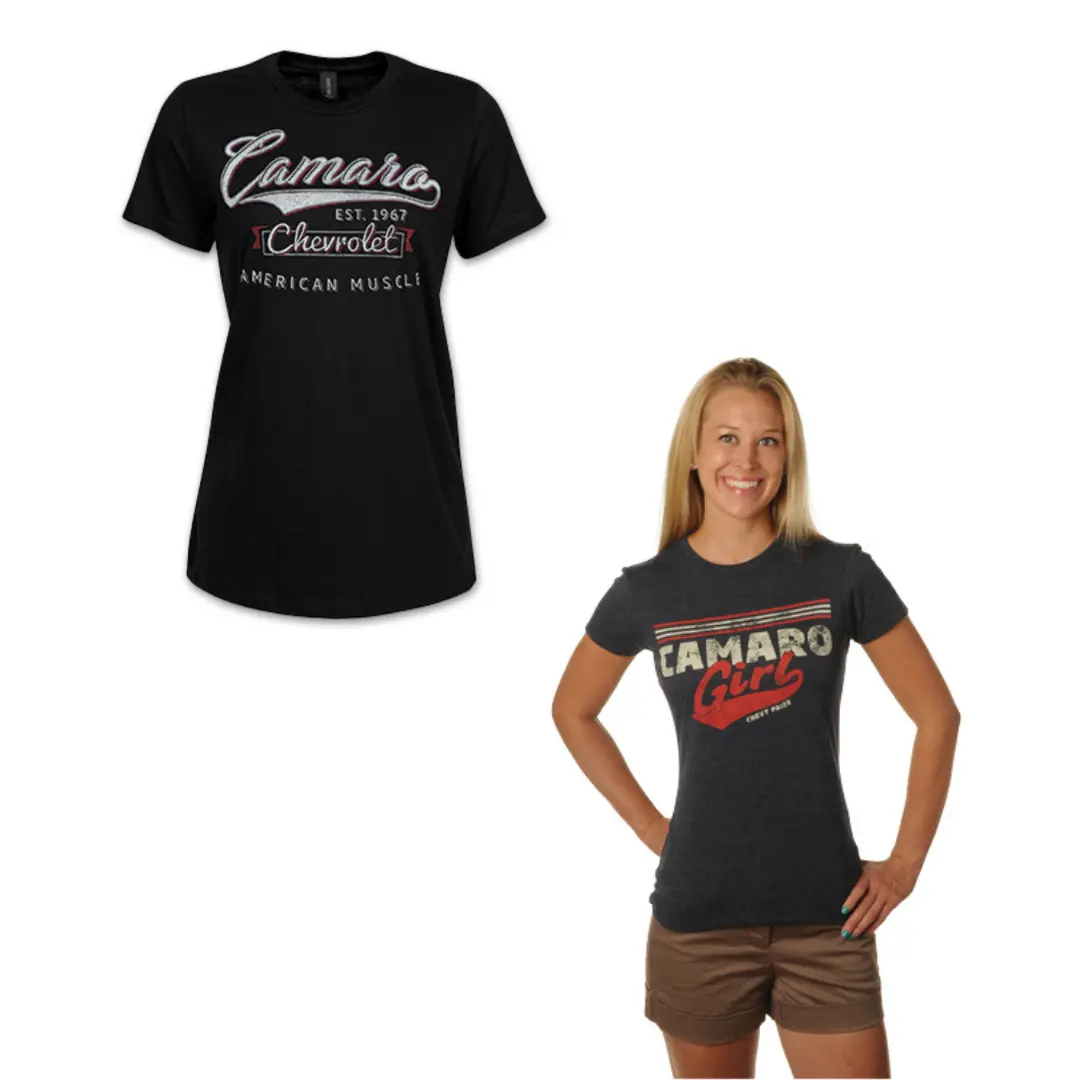 Camaro Girl Ladies Tee & Camaro American Muscle Ladies T-Shirt Bundle 1
