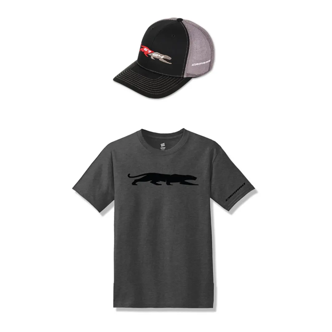 Camaro Collector's Edition Panther Logo T-Shirt & Hat Bundle 1