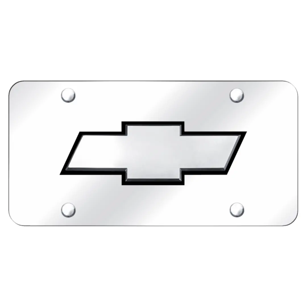 Chevrolet Bowtie 3D Logo Chrome License Plate 1