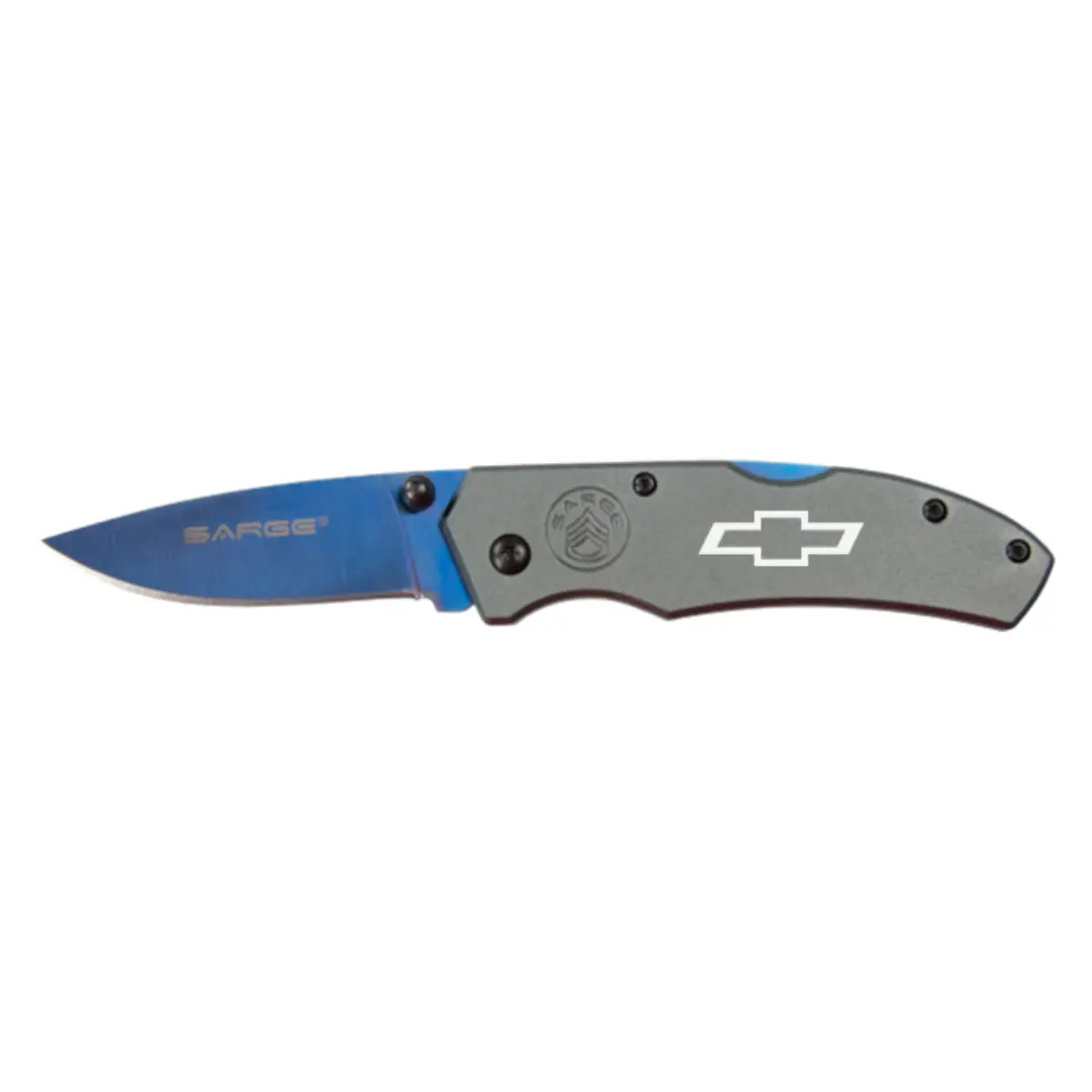 Chevrolet Bowtie Electro Blue Pocket Knife 1