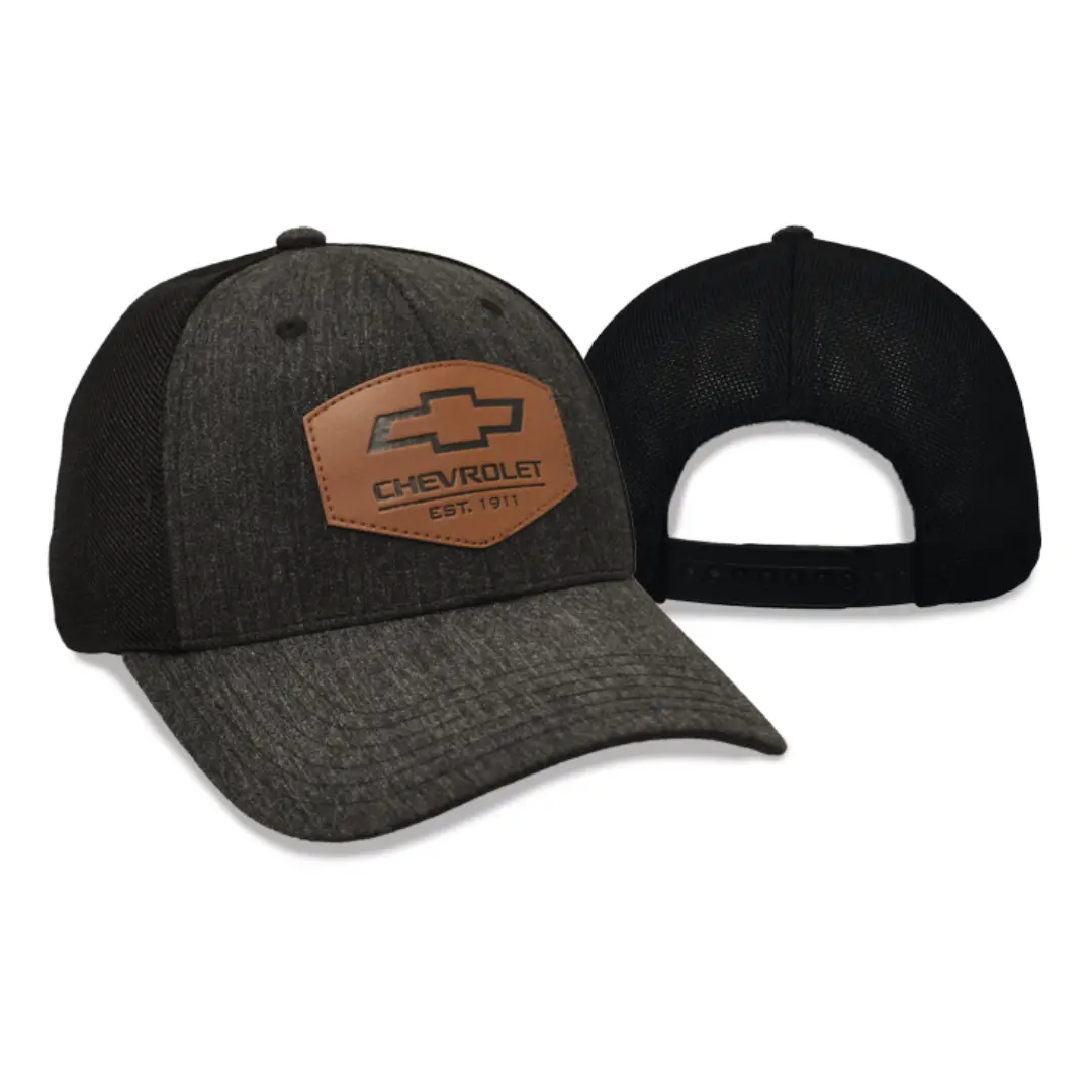 Chevrolet Bowtie Leather Patch Dark Heather Hat / Cap 1