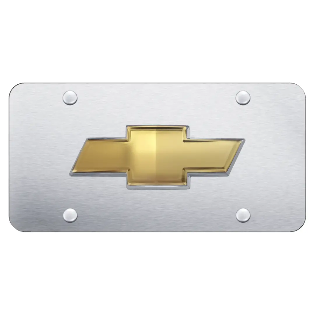 Chevrolet Bowtie License Plate - Oem Style Bowtie On Brushed 1
