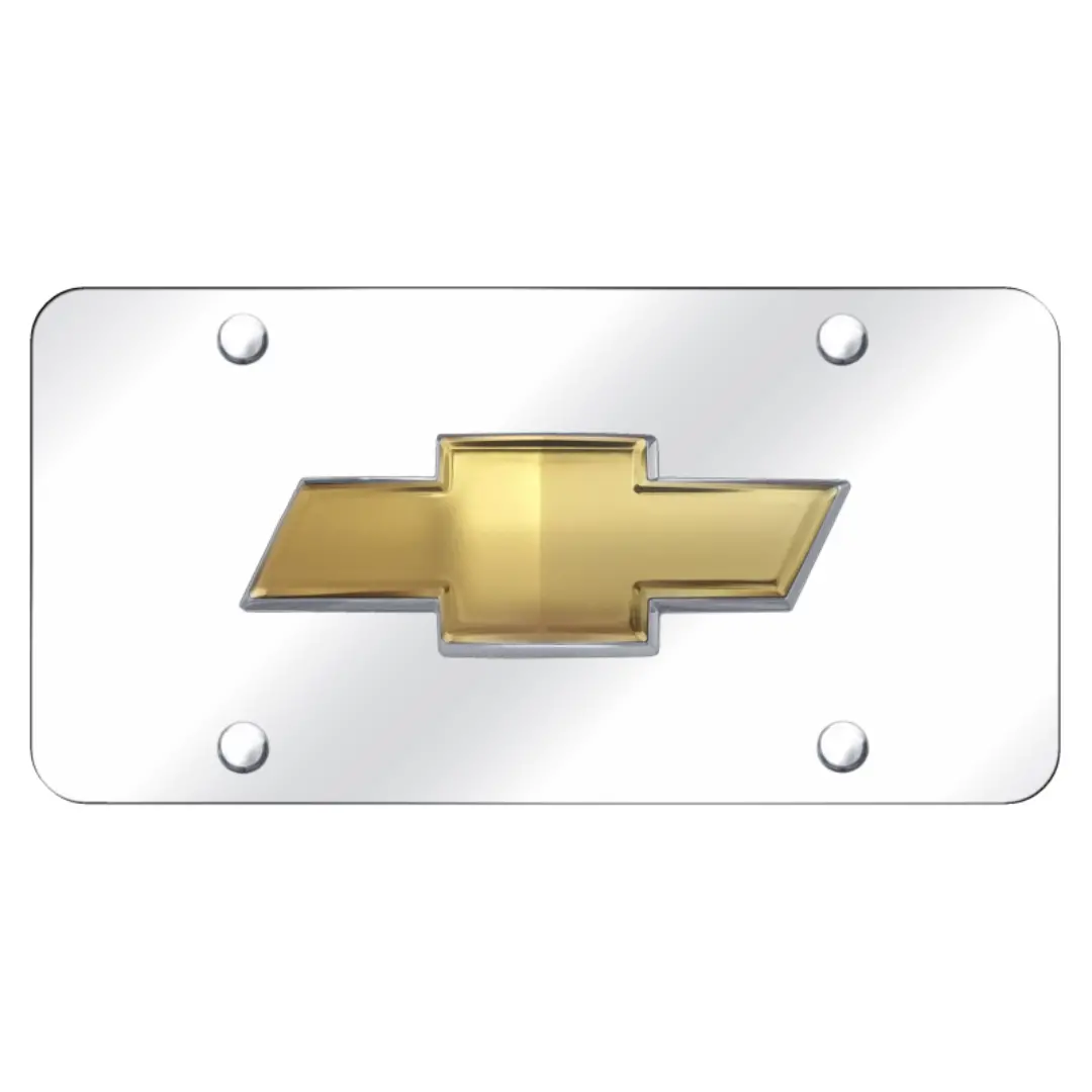 Chevrolet Bowtie License Plate - Oem Style Bowtie On Chrome 1