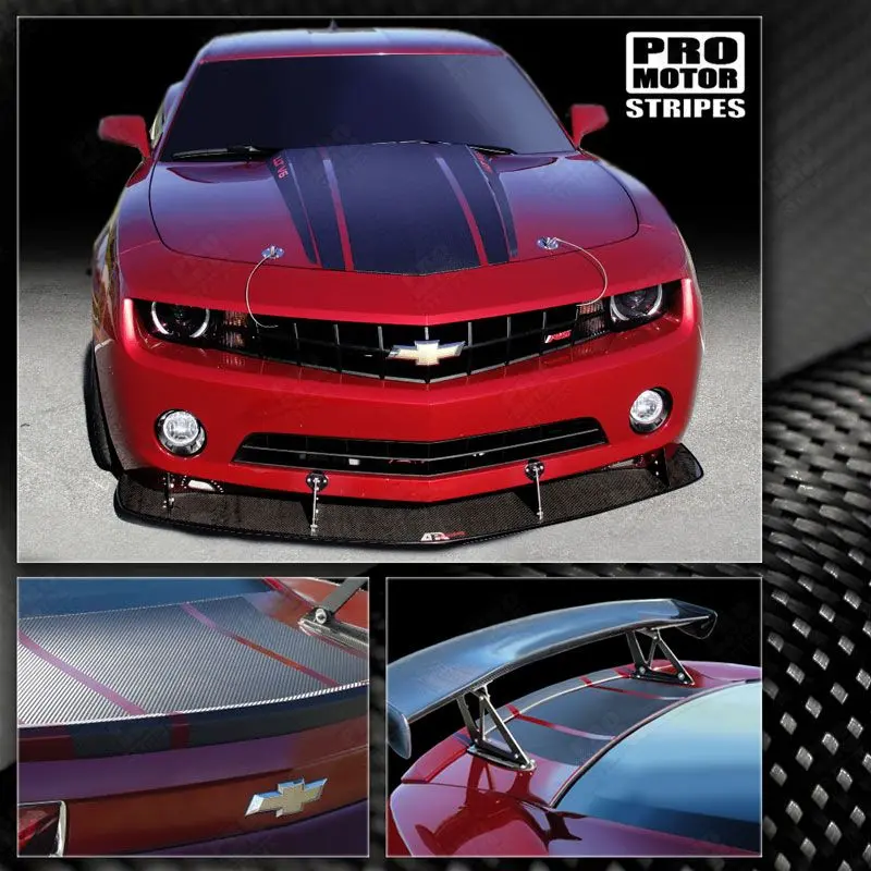 Chevrolet Camaro 2010-2015 Carbon Fiber Triple Rally Stripes 1
