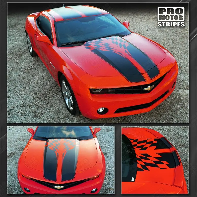 Chevrolet Camaro 2010-2015 Checkered Flag Racing Stripes 1