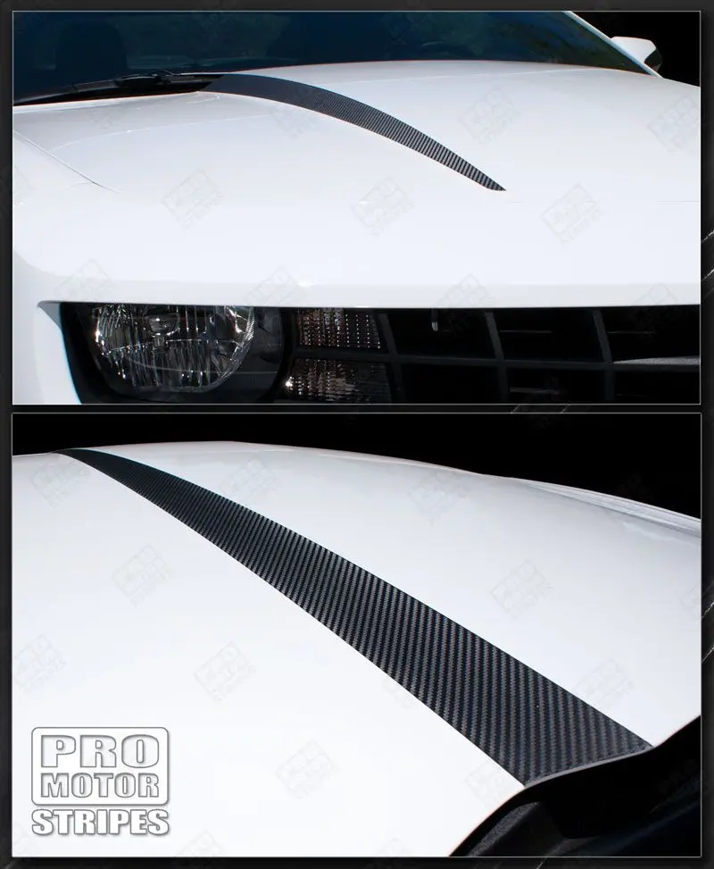 Chevrolet Camaro 2010-2015 Hood Spear Stripes Carbon Fiber Vinyl 1