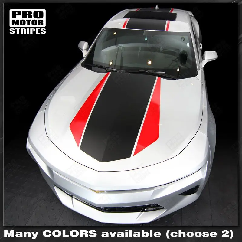 Chevrolet Camaro 2016-2024 (Rs/Lt) Over The Top Stripes Hood, Roof & Rear 1