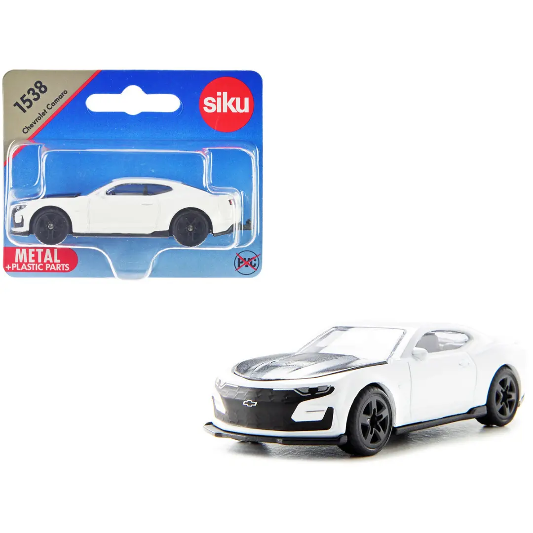 Chevrolet Camaro White With Black Hood Diecast Model Car (2019 Camaro Ss 1Le) 1