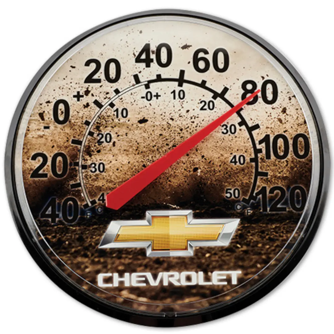 Chevrolet Gold Bowtie 12" Wall Thermometer 1