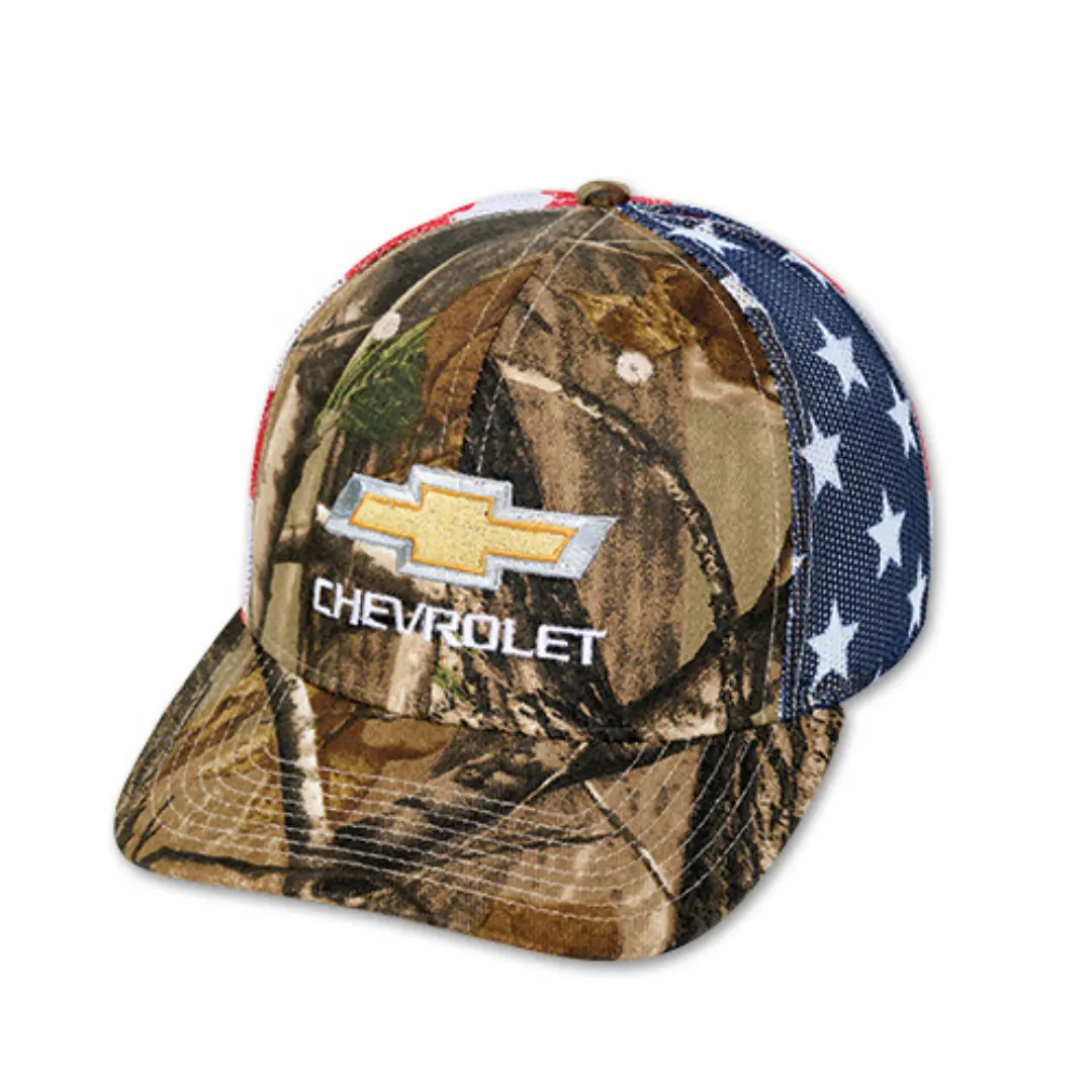 Chevrolet Gold Bowtie American Flag Camo Hat / Cap 1