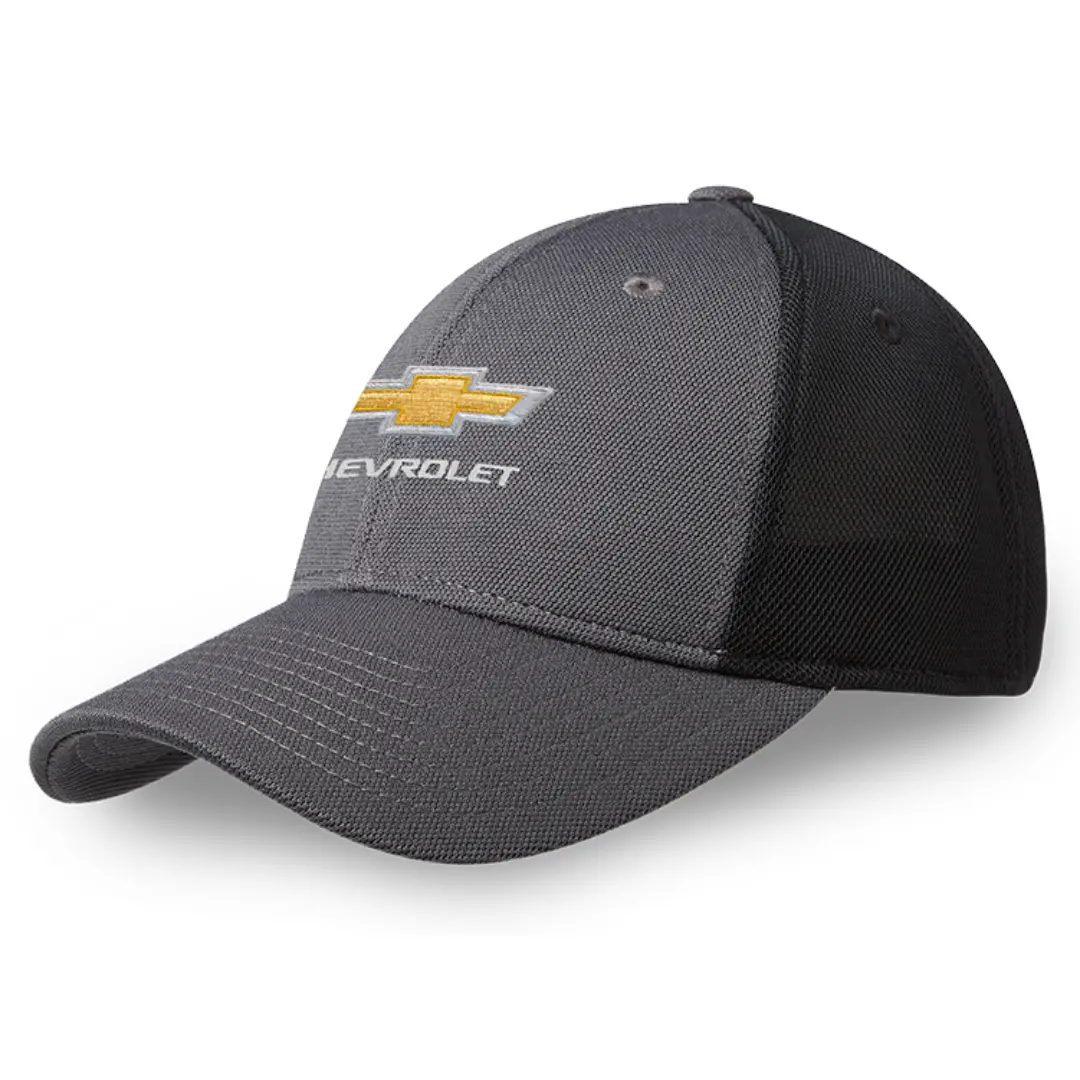 Chevrolet Gold Bowtie Grey And Black Hat / Cap 1