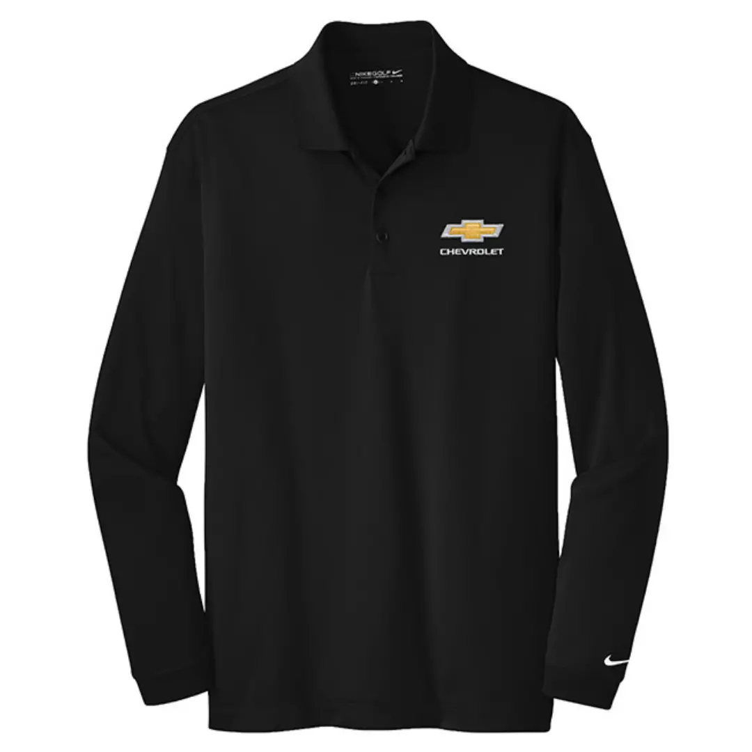 Chevrolet Gold Bowtie Nike Dri-Fit Long Sleeve Polo 1