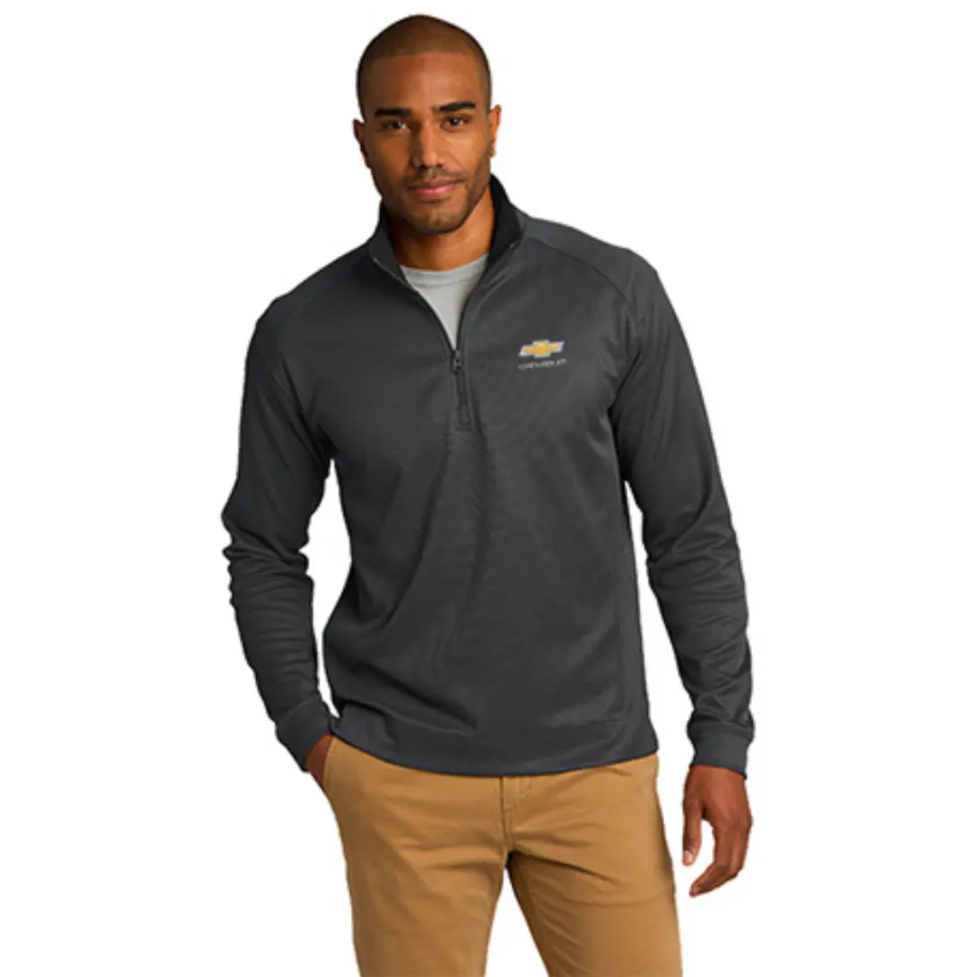Chevrolet Gold Bowtie Soft Cotton 1/4 Zip Pullover 1