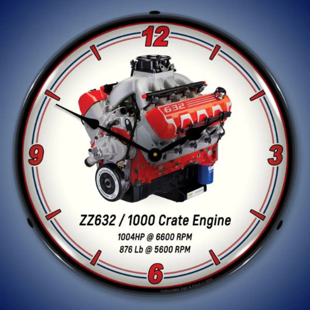 Chevrolet Performance Zz632 Crate Engine Lighted Wall Clock 1