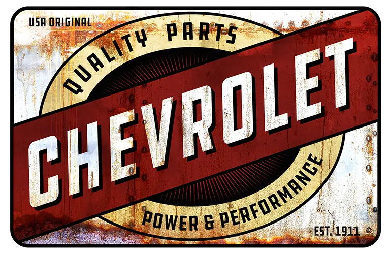 Chevrolet Quality Parts Power And Performance Metal Wall Sign 1