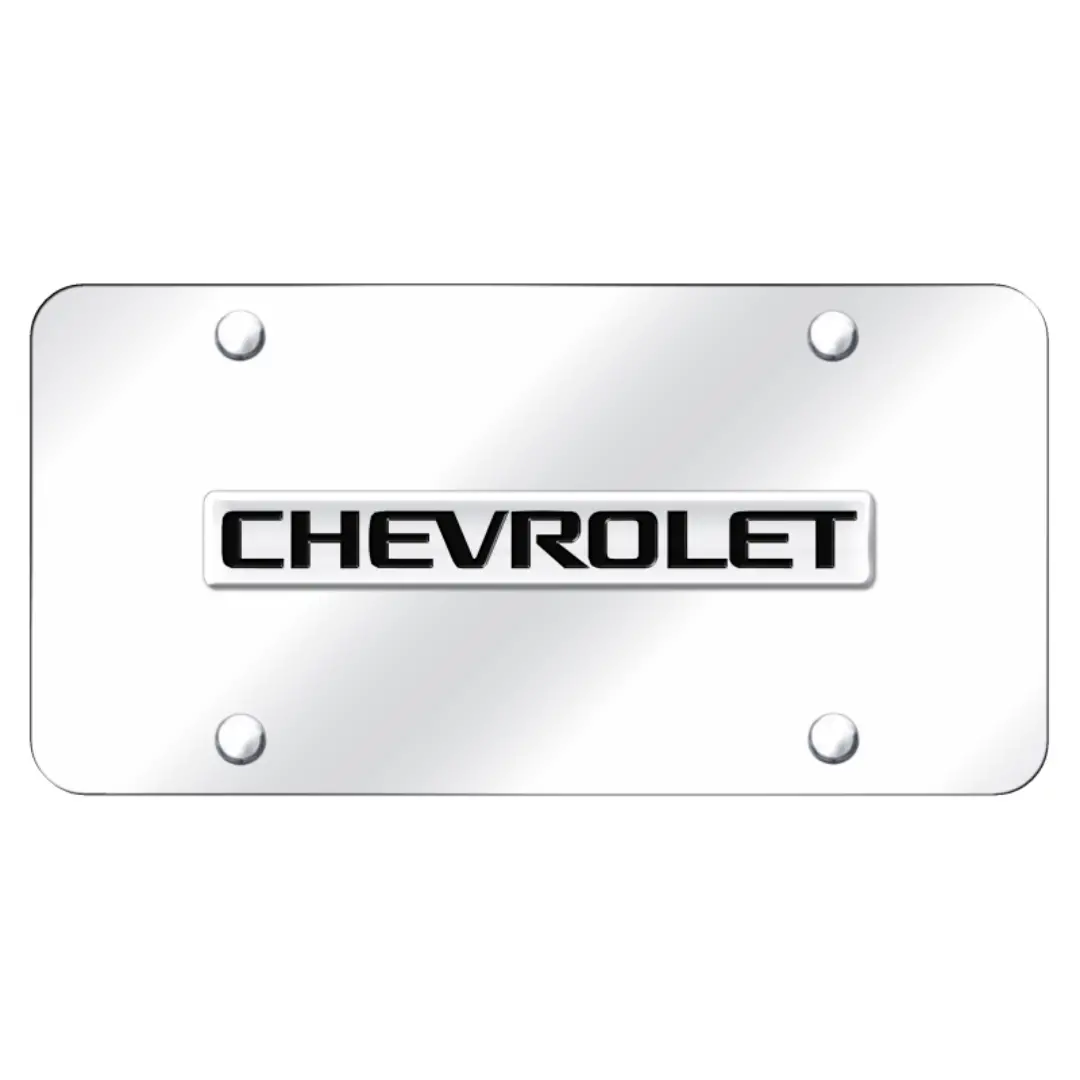 Chevrolet Script License Plate - Chrome On Chrome 1