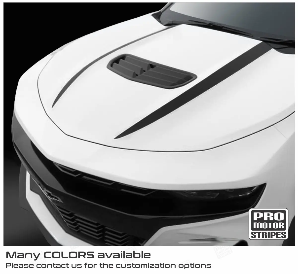 Chevrolet Camaro 2019-2024 Hood Cowl Side Spear Stripes Decals 1
