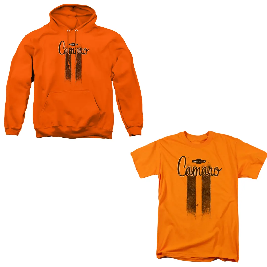 Chevrolet Camaro Stripes Orange Set – Pullover Hoodie + Short Sleeve Tee 1